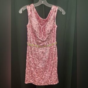 Terani Couture Pink Sequin Mini Dress